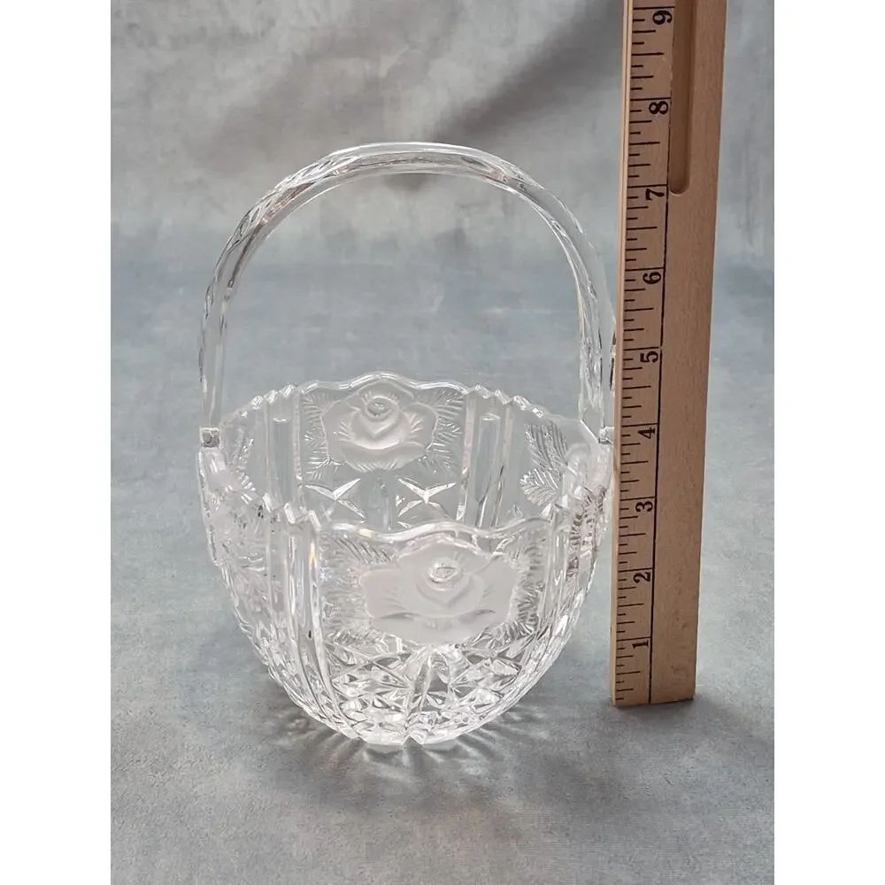 Annahutte Bleikristall Cut Crystal 24% lead Glass Basket Vintage